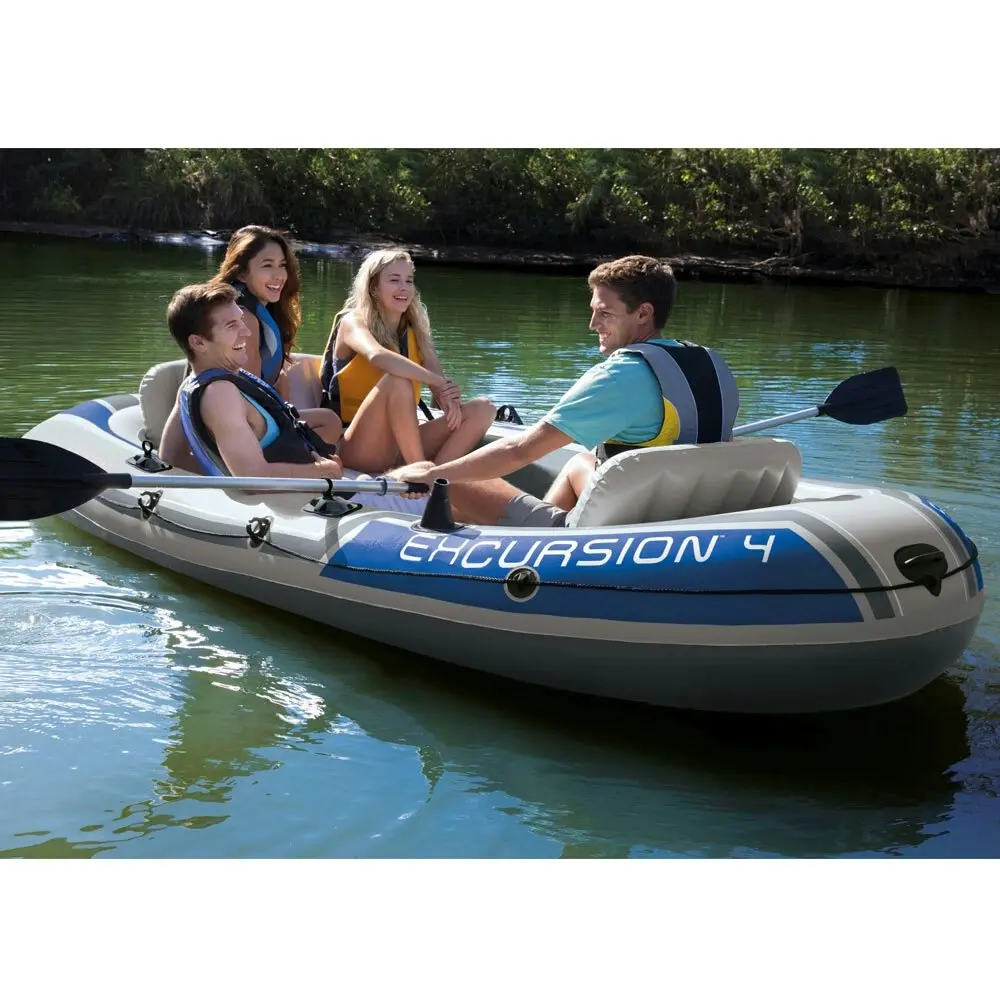 Intex 315cm Excursion 4 Person Inflatable Boat w/Oars Set Sports Raft River/Lake