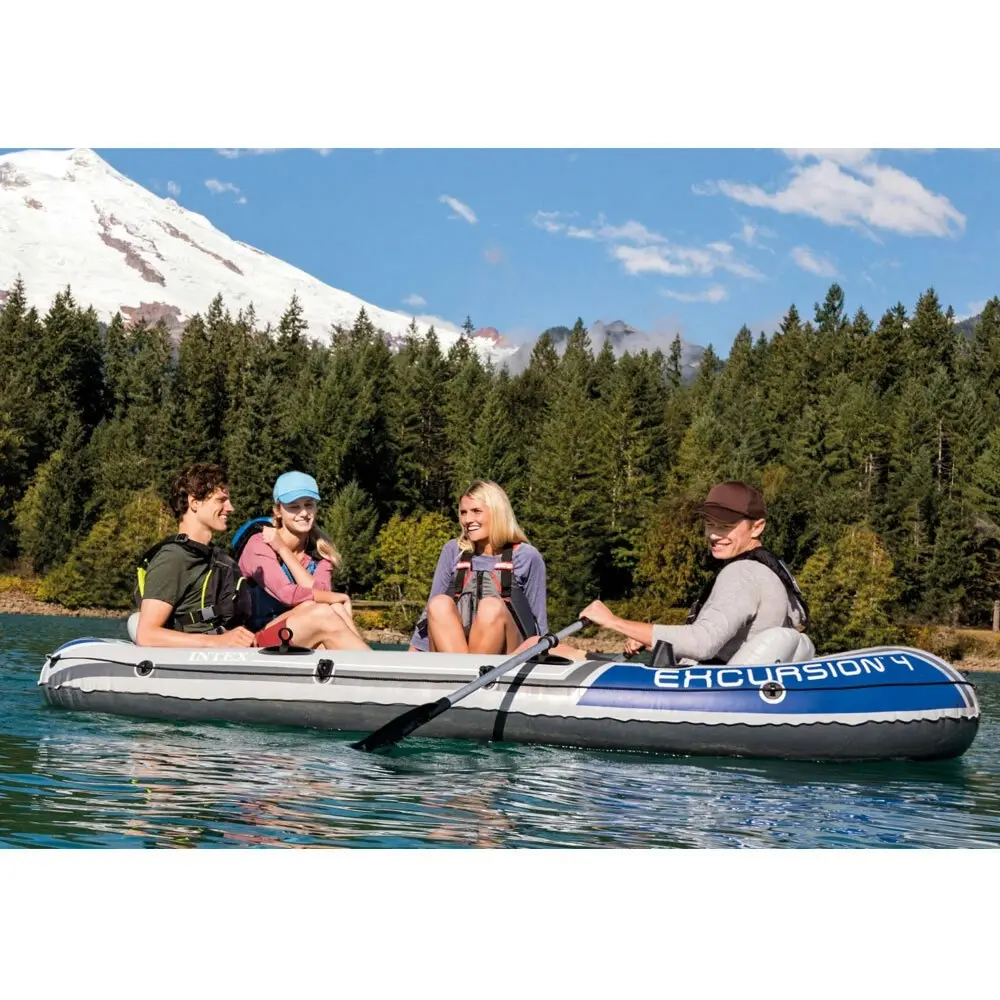 Intex 315cm Excursion 4 Person Inflatable Boat w/Oars Set Sports Raft River/Lake