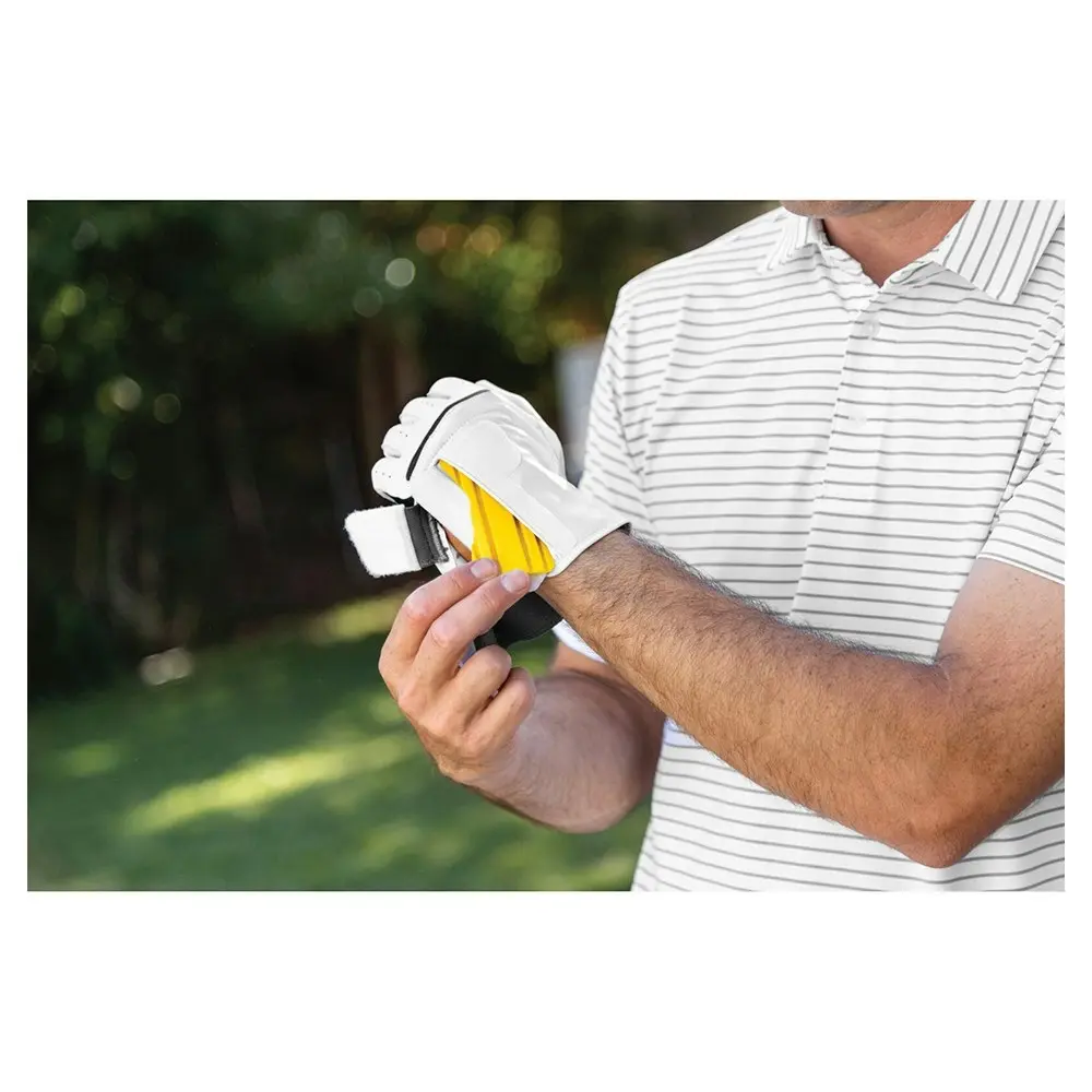 SKLZ Smart Lambskin Left-Handed Golf Glove Training Large White w/Wrist Guide