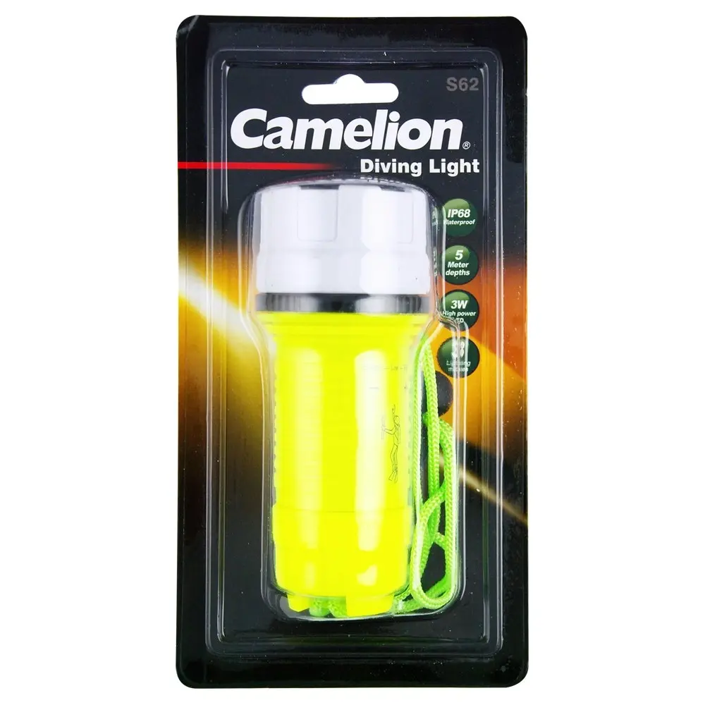 Camelion 5M Waterproof Diving Torch LED Dive Light Underwater Flashlight Yellow