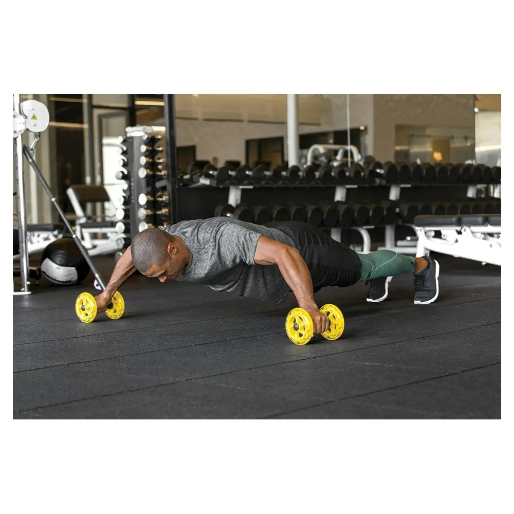 2pc SKLZ 24.13cm Rolling COREwheels Abdominal Full Body Strength Training Yellow