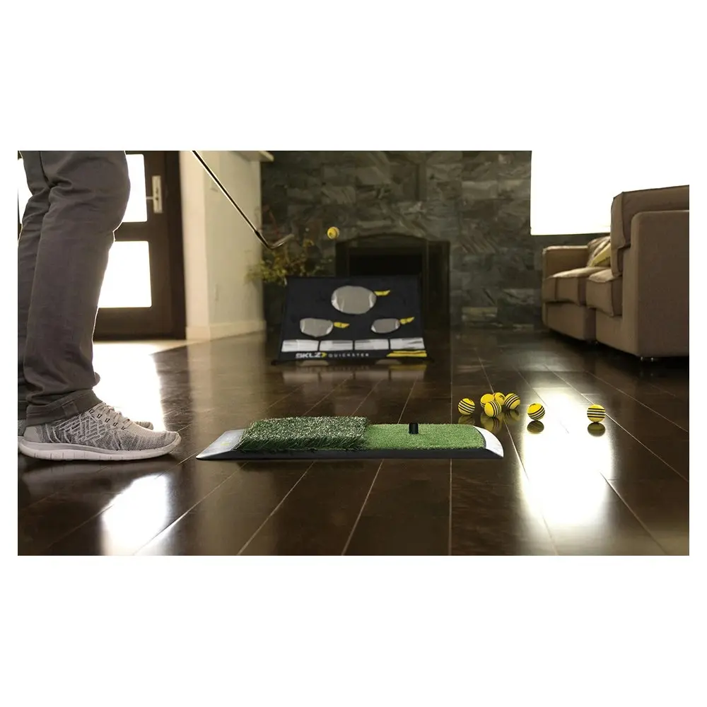 SKLZ 23.5in Golf Training Indoor/Outdoor Portable Grass Launch Pad/Tee Mat Set