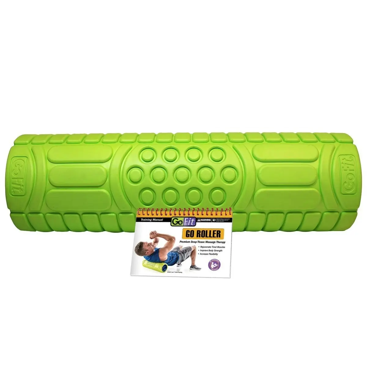 Gofit 45.7cm Sports Gym Fitness/Muscle Massage Recovery Massager/Roller Green