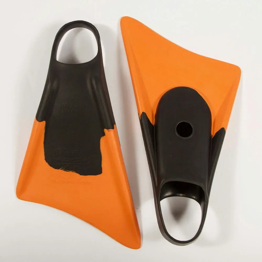 Makapuu Scuba Swimming Fin US 5-6.5 Small Rubber Training Flippers Black/Orange