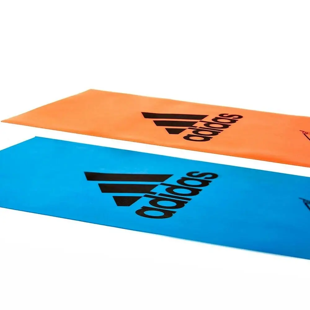 2pc Adidas Training Bands Latex Gym Fitness Strength Workout Exercise Orange/BL