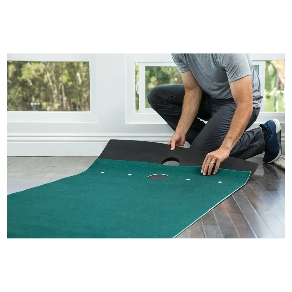 SKLZ 10' Vari-Break Golf Practice Indoor Swing Training Green Mat w/Putt Pocket