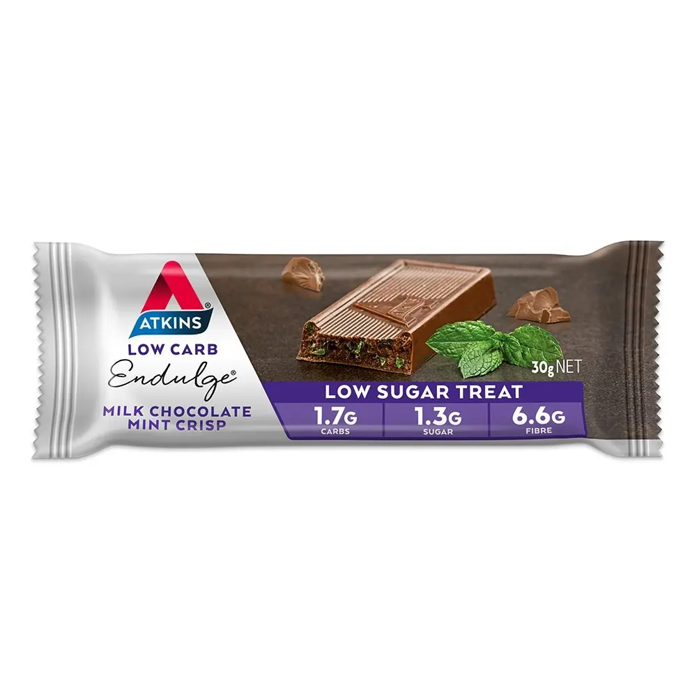 15pc Atkins Low Carb 30g Endulge Protein Bar Diet Snack Milk Chocolate Mint