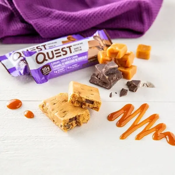 12pc Quest 60g High Protein Bar Healthy Snack Diet Treat Caramel Chocolate Chunk