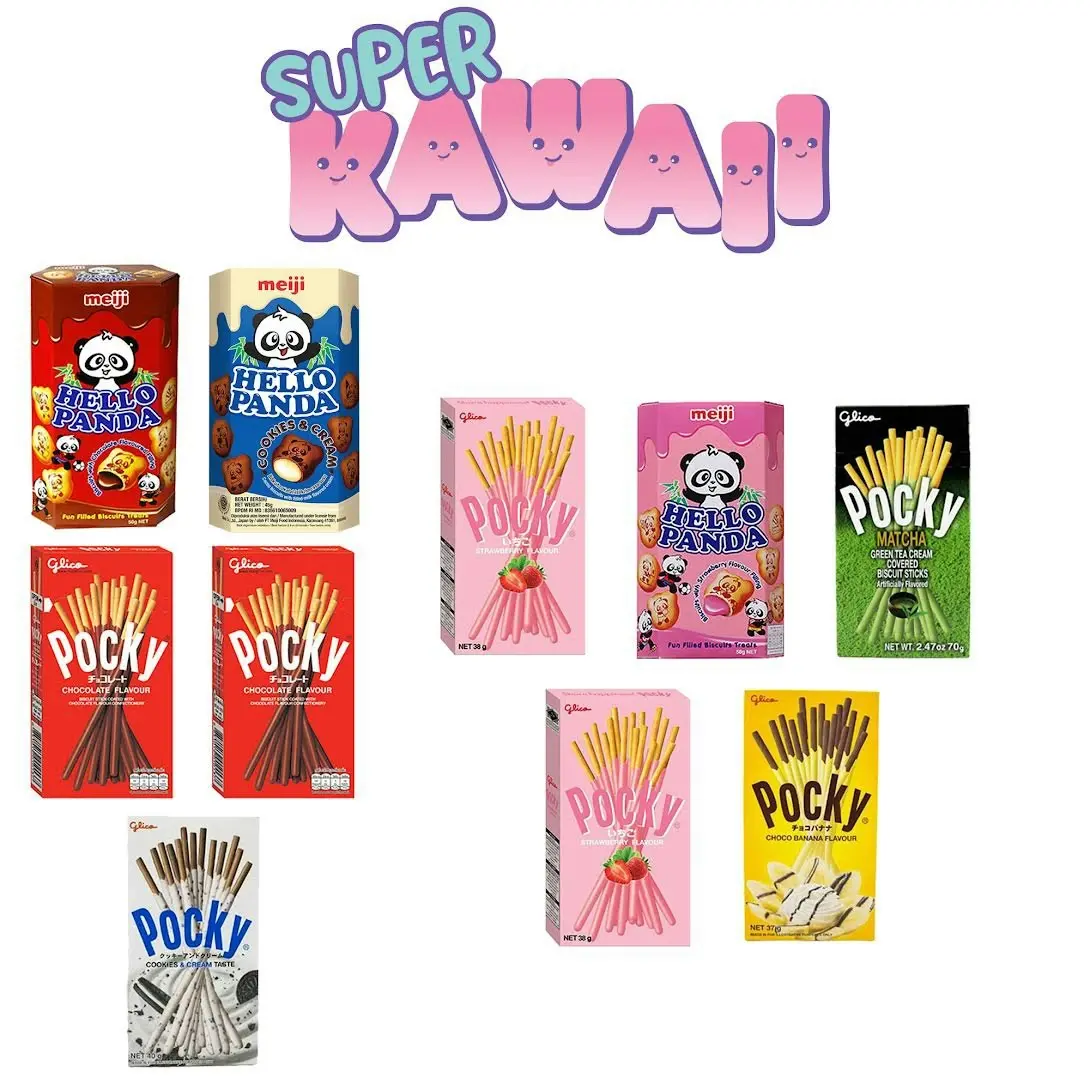 Super Kawaii Showbag w/Panda Chocolate/Strawberry/Cookies/Green Tea Sticks