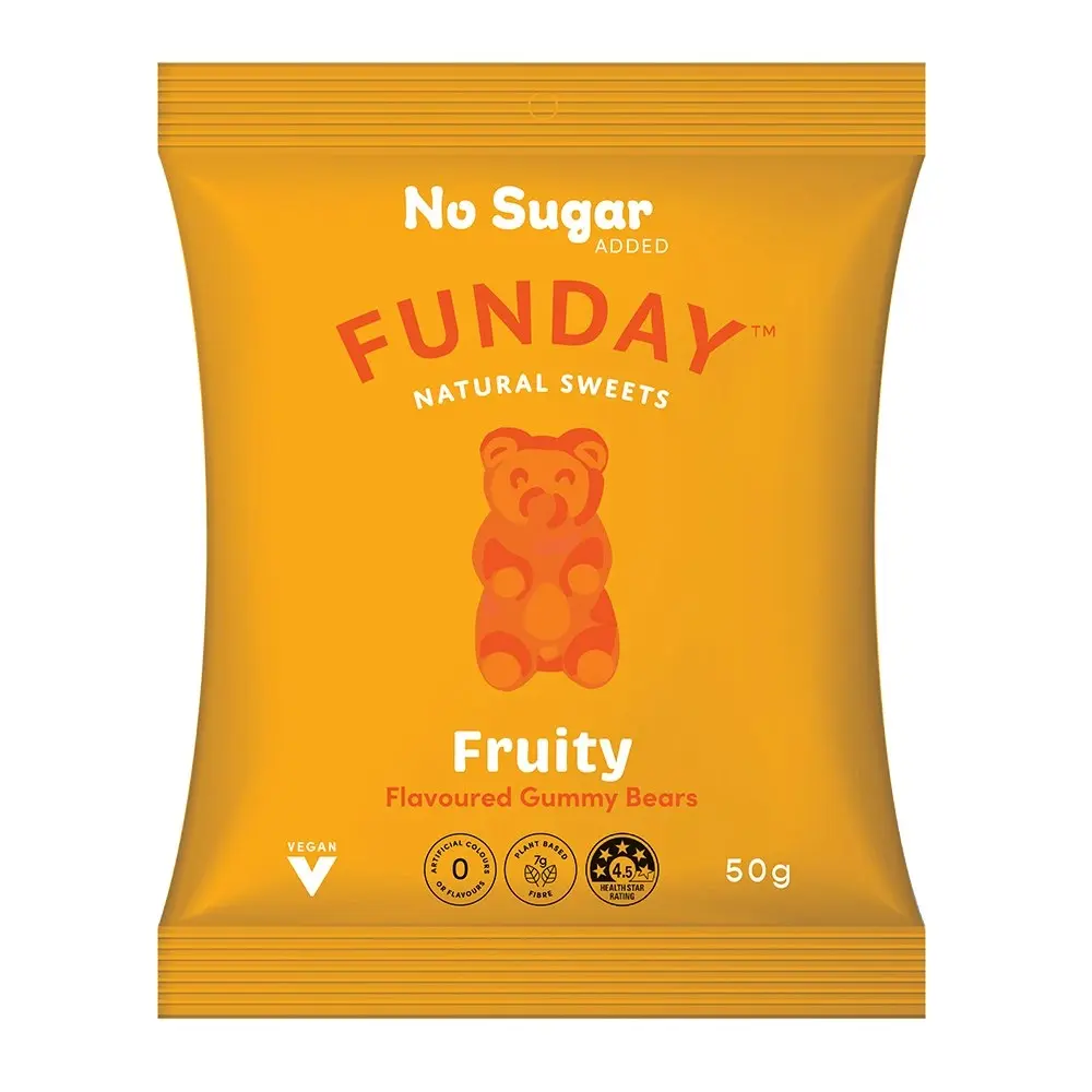 12pk Funday Vegan Mixed Fruity Flavoured Gummy Lolly/Candy Chews Bears 600g