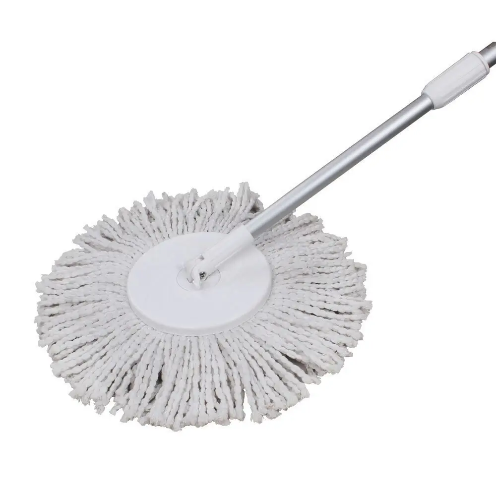 White Magic Hand Press Turbo Microfibre Spin Mop w/ Bucket Floor Surface Cleaner