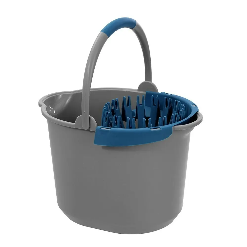 2x Boxsweden Kitchen Floor Cleaning 10.5L Mop Wringer Bucket w/ Soft Grip Handle