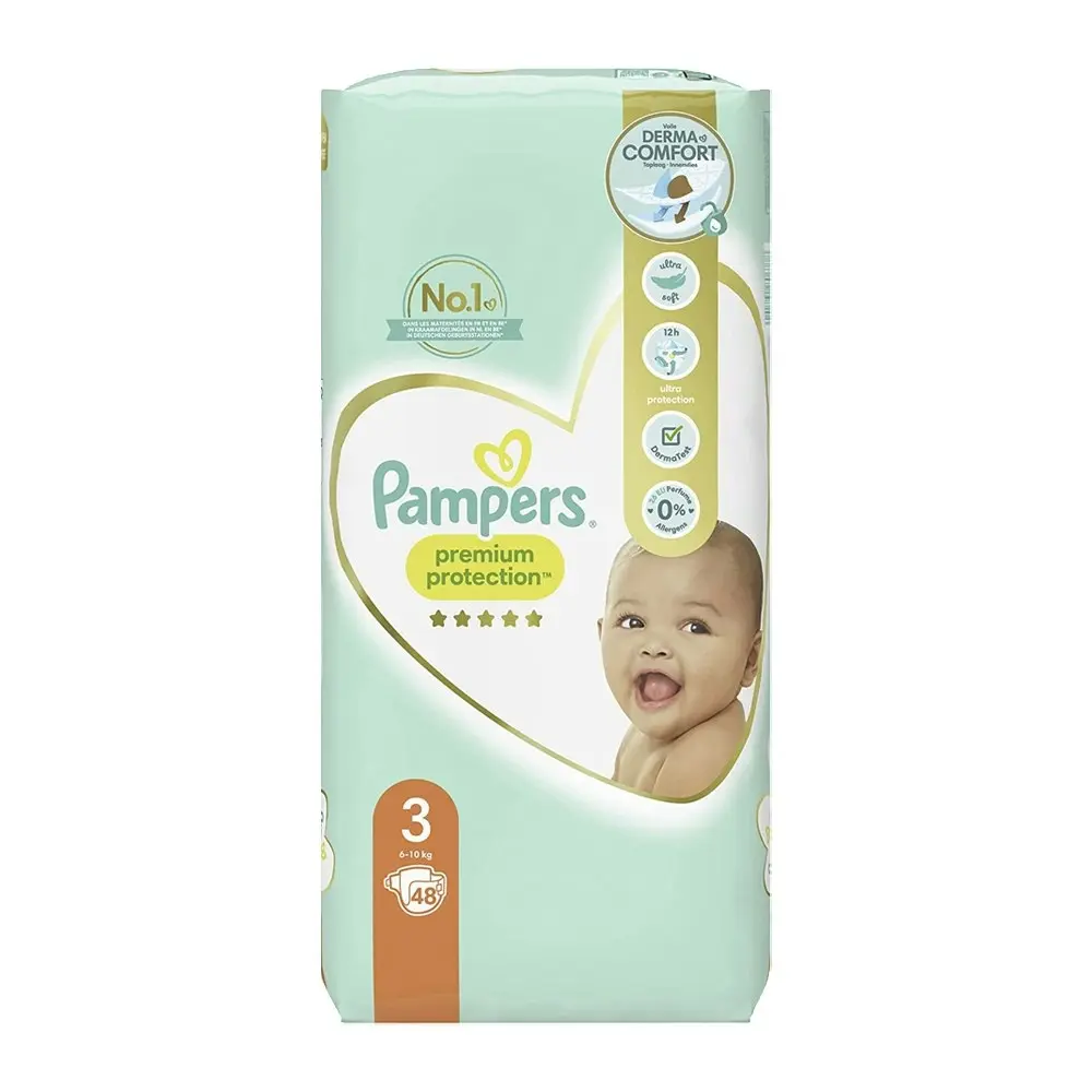 2x 48pc Pampers Premium Protection Baby Nappies Unisex Diapers Size 3 6-10kg