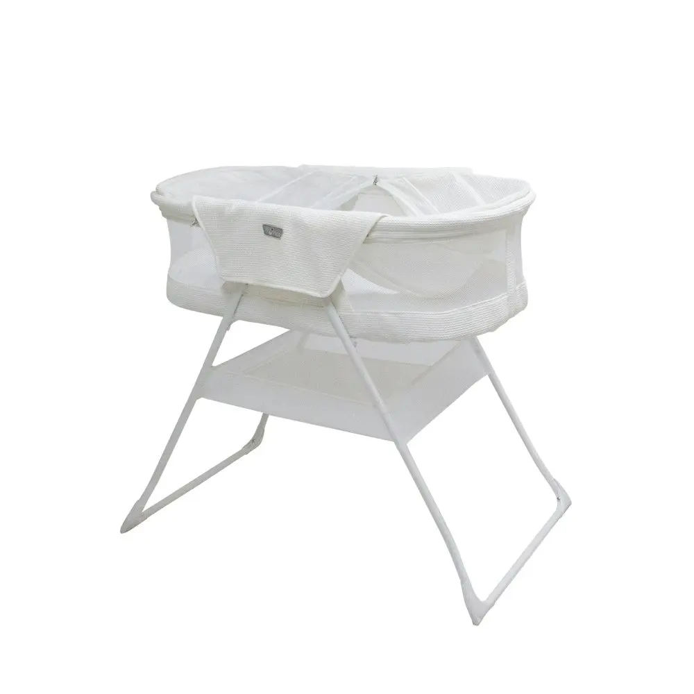 Valco Baby White Standing Rico Bassinet Fully Enclosed for Baby/Infant/Newborn