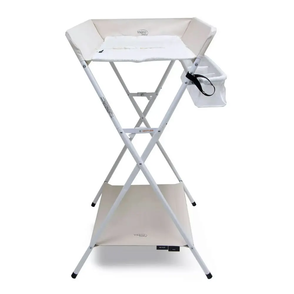 Valco Baby Pax Plus 77cm Changing Table w/ Storage Shelf/Harness/Mat 0m+ Ivory