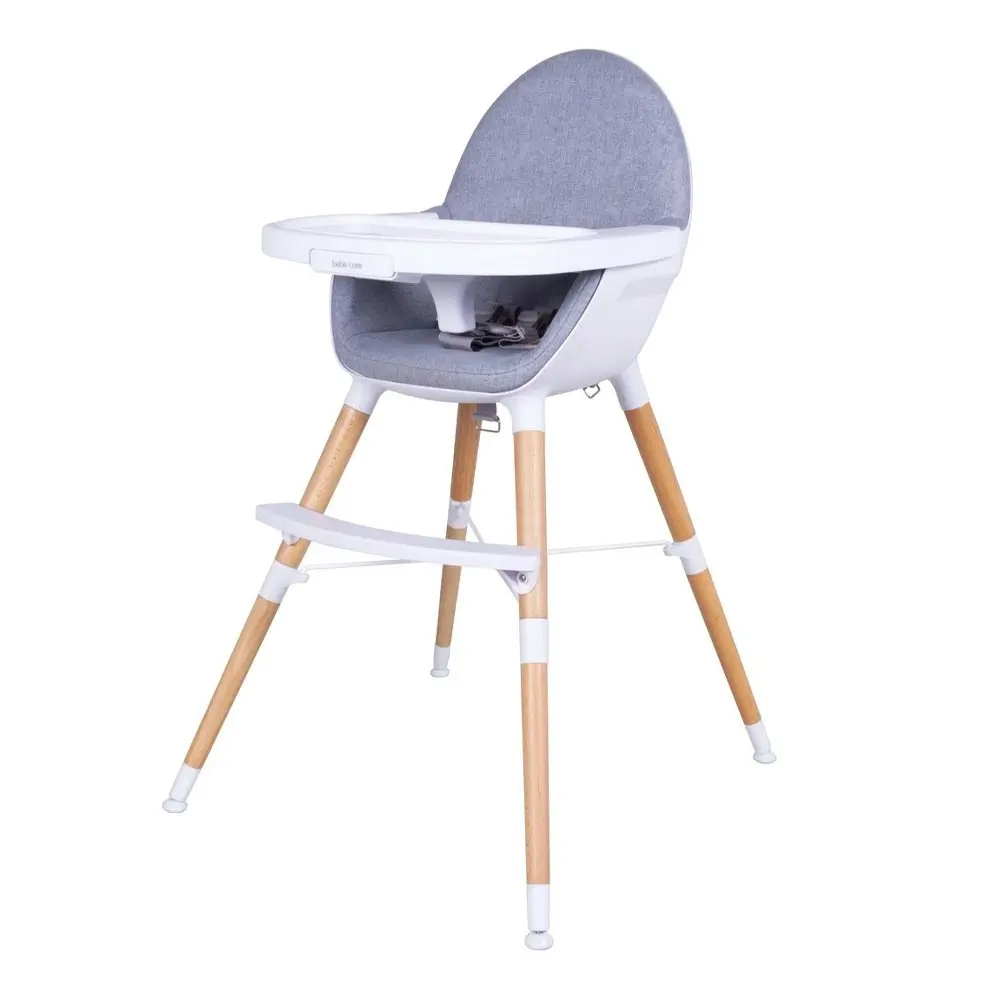 Bebe Care Zuri 6m+ Baby/Toddler High Feeding Chair w/Table Tray Natural WH/GRY