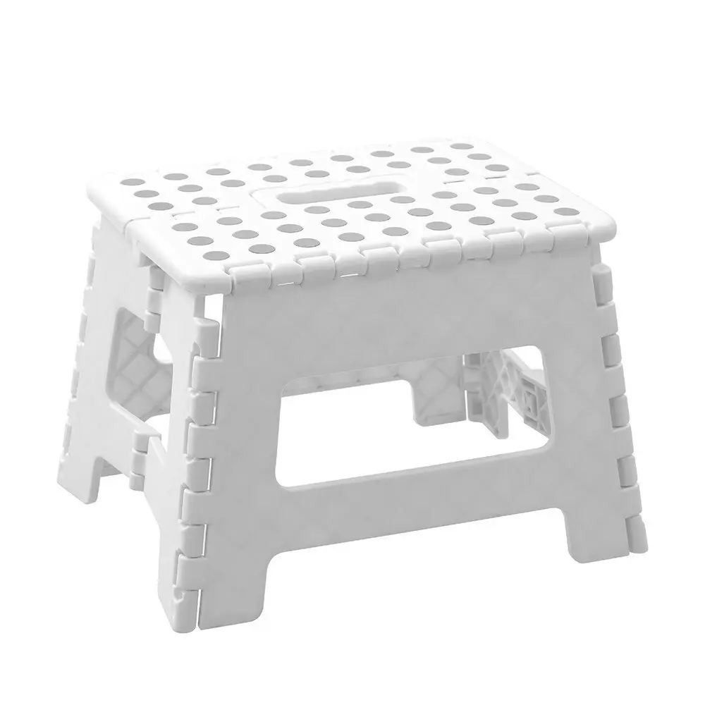 2x Boxsweden Foldaway 29x22cm Step Stool Chair Indoor/Outdoor Seat Small White