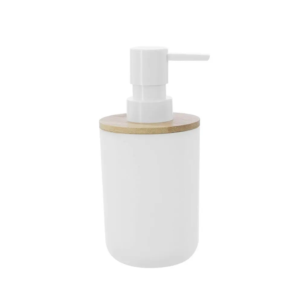 3x Boxsweden Bano Soap Dispenser 330ml Bamboo Top 7.5x16cm BPA Free Assorted