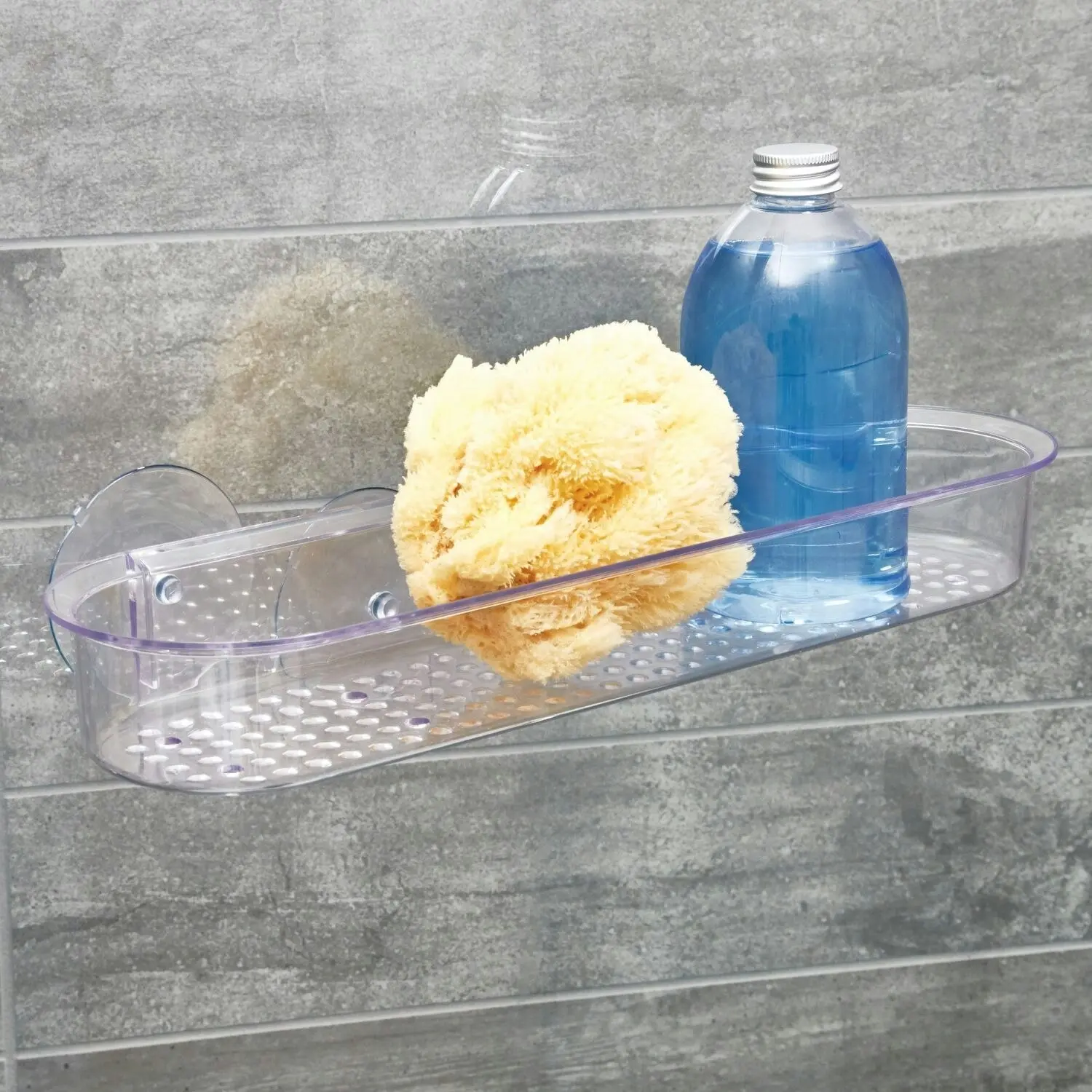 Idesign Classic 38x11cm Suction Shelf Shower/Tub Caddy Organiser Storage Clear