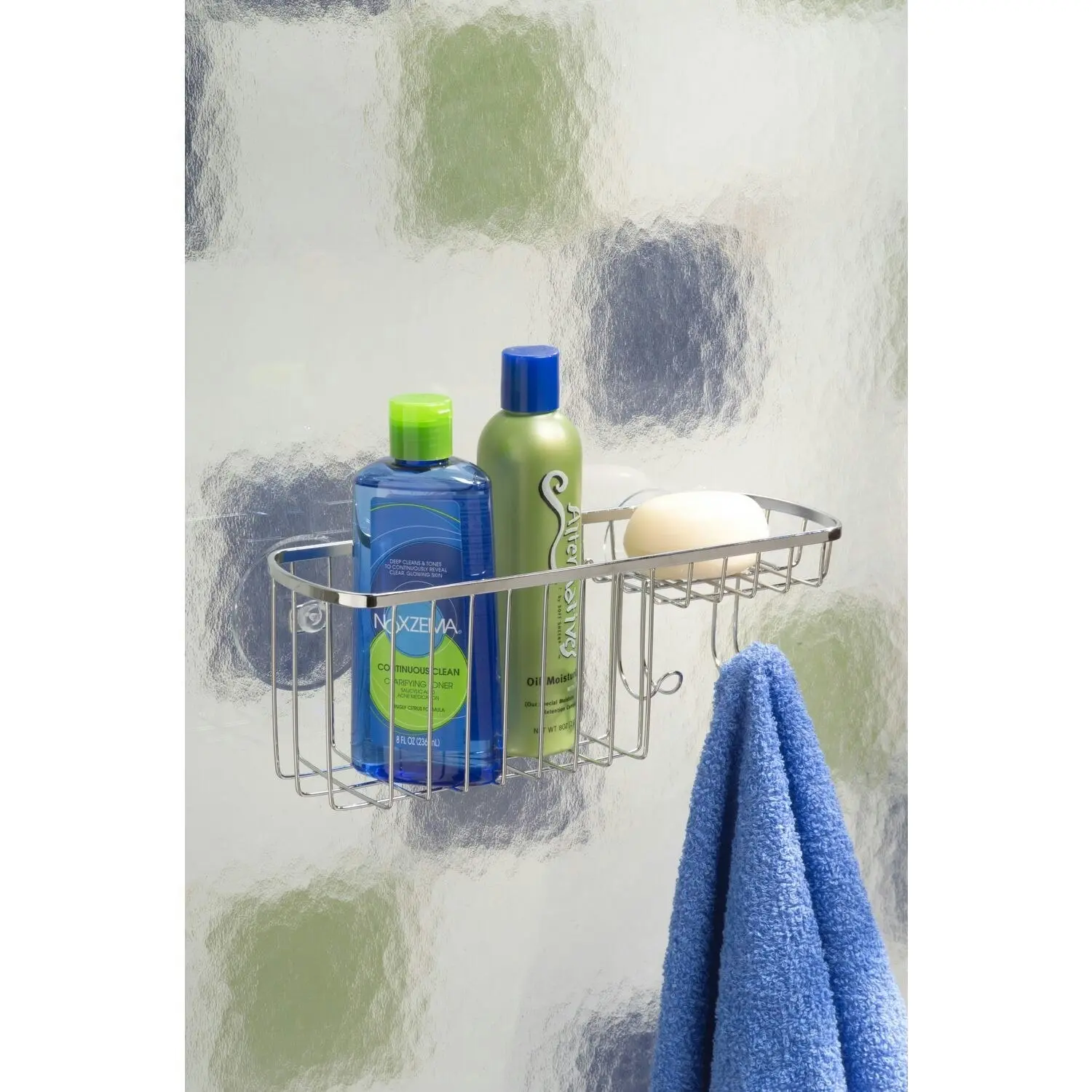 Idesign Gia 26.5cm Stainless Steel Combo Suction Basket Bathroom Wall Organiser