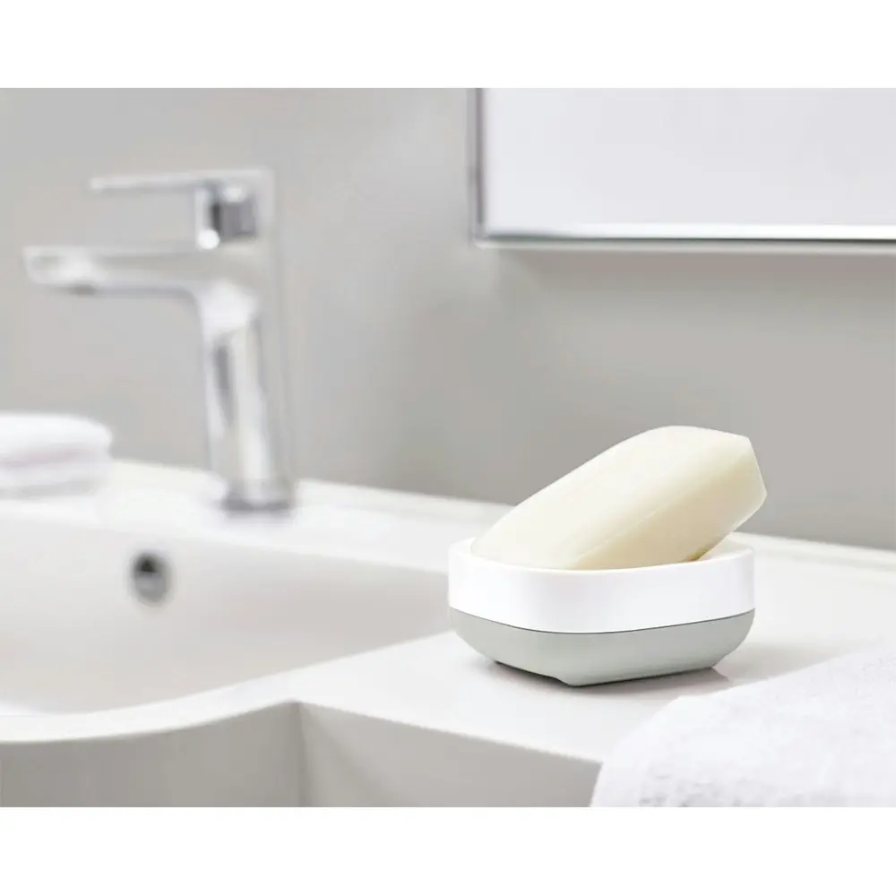 Joseph Joseph Easystore Slim Compact Soap Dish Bathroom Sink Storage w/Drain GY