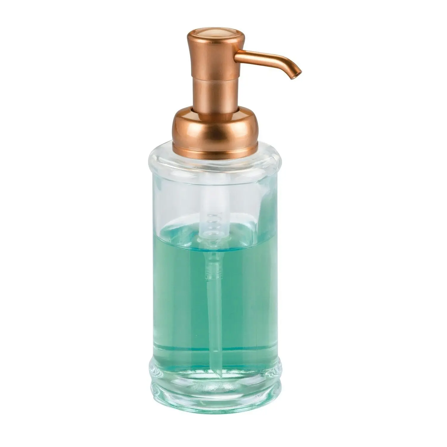 Idesign Hamilton Hand Liquid Soap Pump Dispenser Bathroom w/Head Copper 8.6x21cm