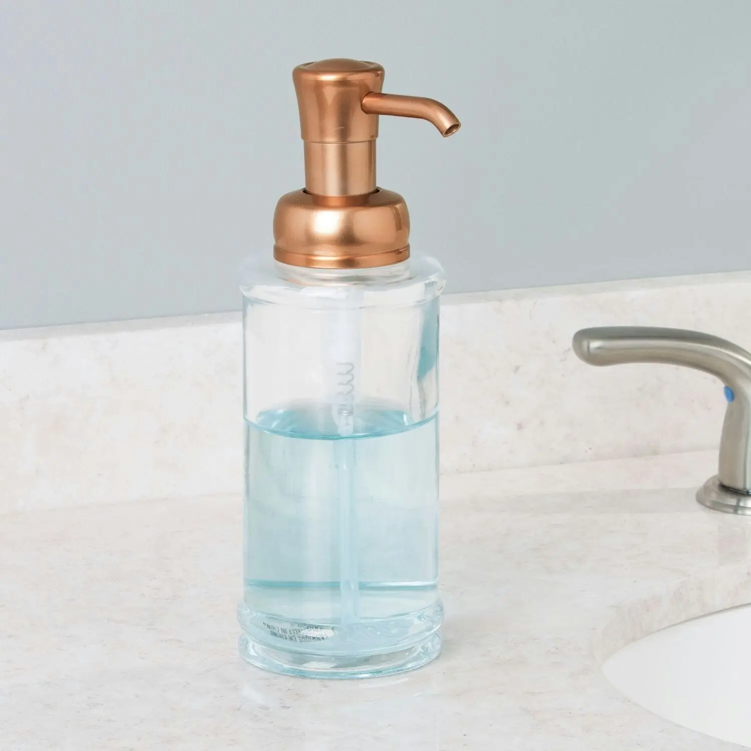 Idesign Hamilton Hand Liquid Soap Pump Dispenser Bathroom w/Head Copper 8.6x21cm