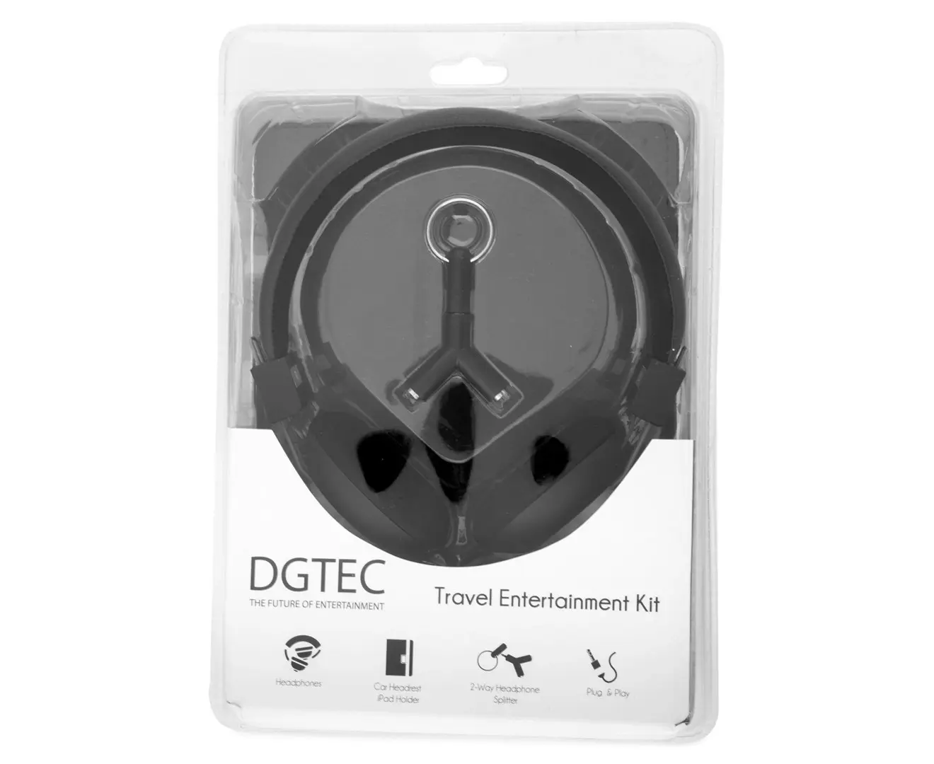 DGTEC Travel Kit Headphones Car Headrest Case Holder for iPad 9.7in Black