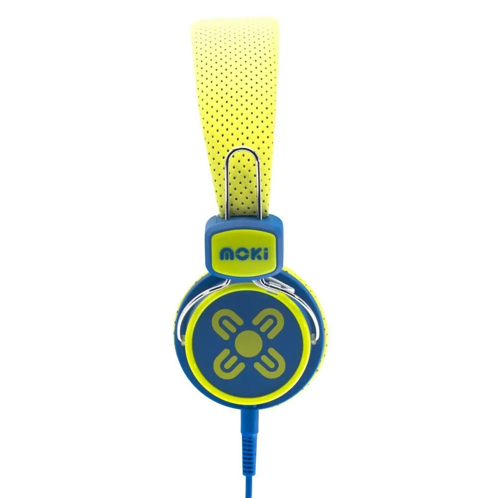 Moki Kid Safe Volume Limited Headphones Over Ear Cup Headband Kids 3y+ Blue/YL