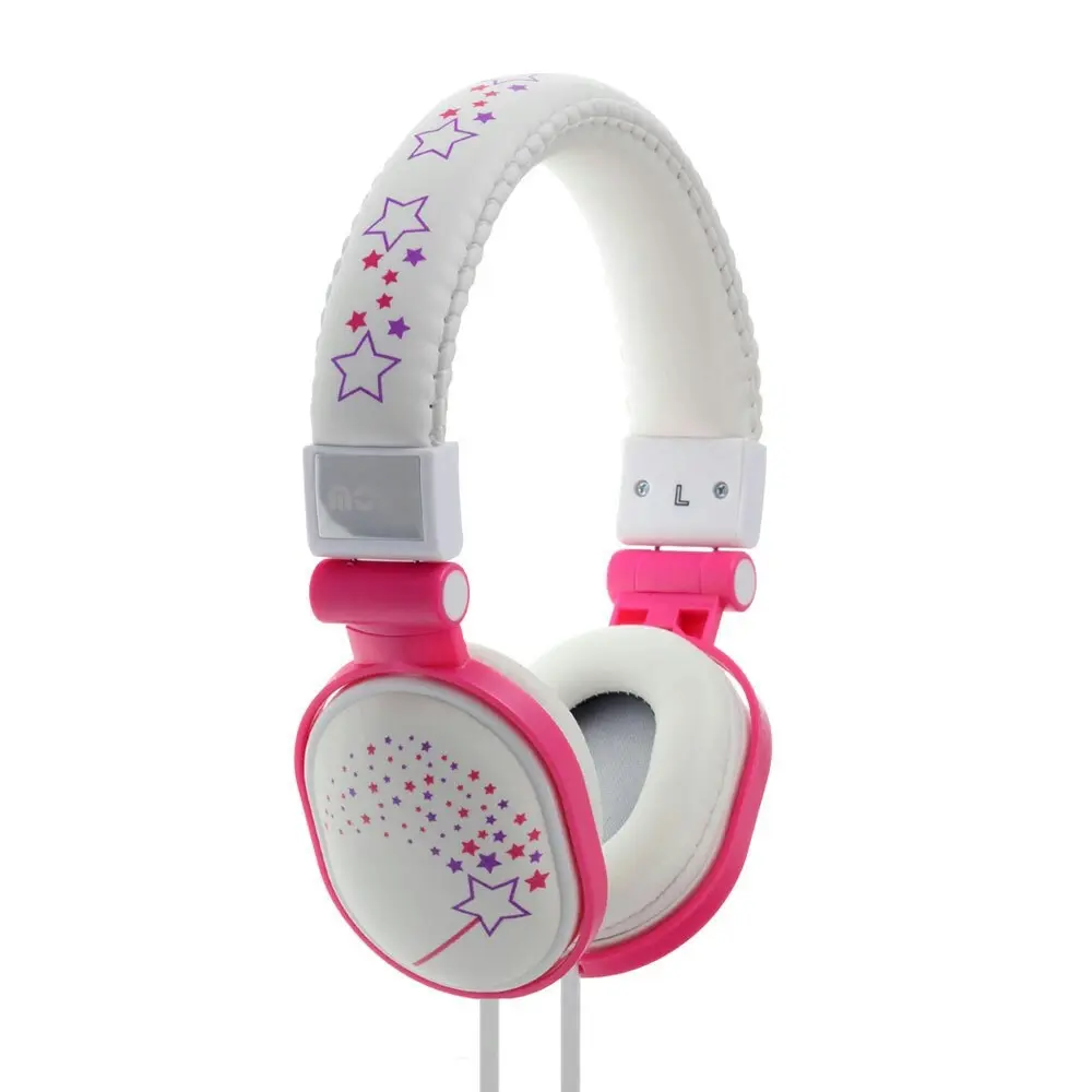 2x Moki Popper Children/Kids Headphones Over Ear Cup Stereo Headband Sparkles WH