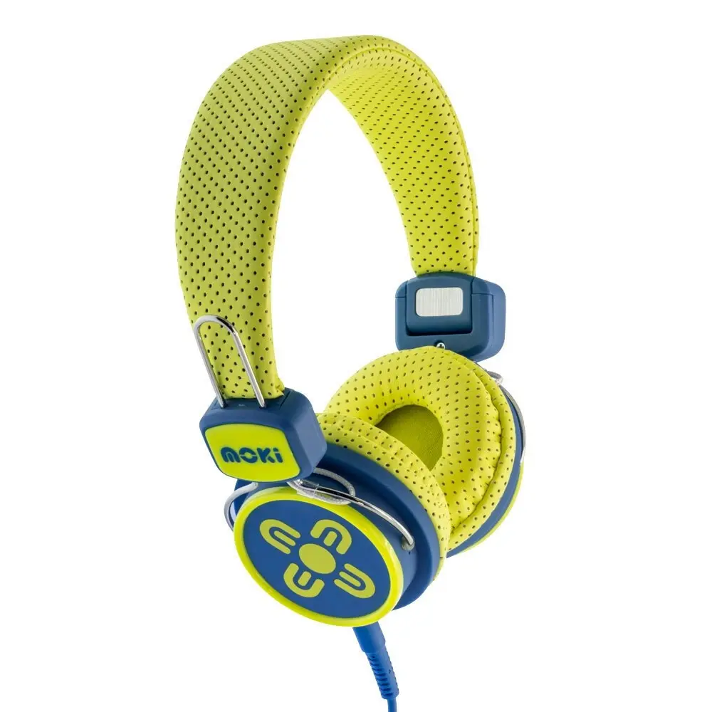 2PK Moki Kid Safe Volume Limited Headphones Over Ear Cup Headband Kids 3y+ BL/YL