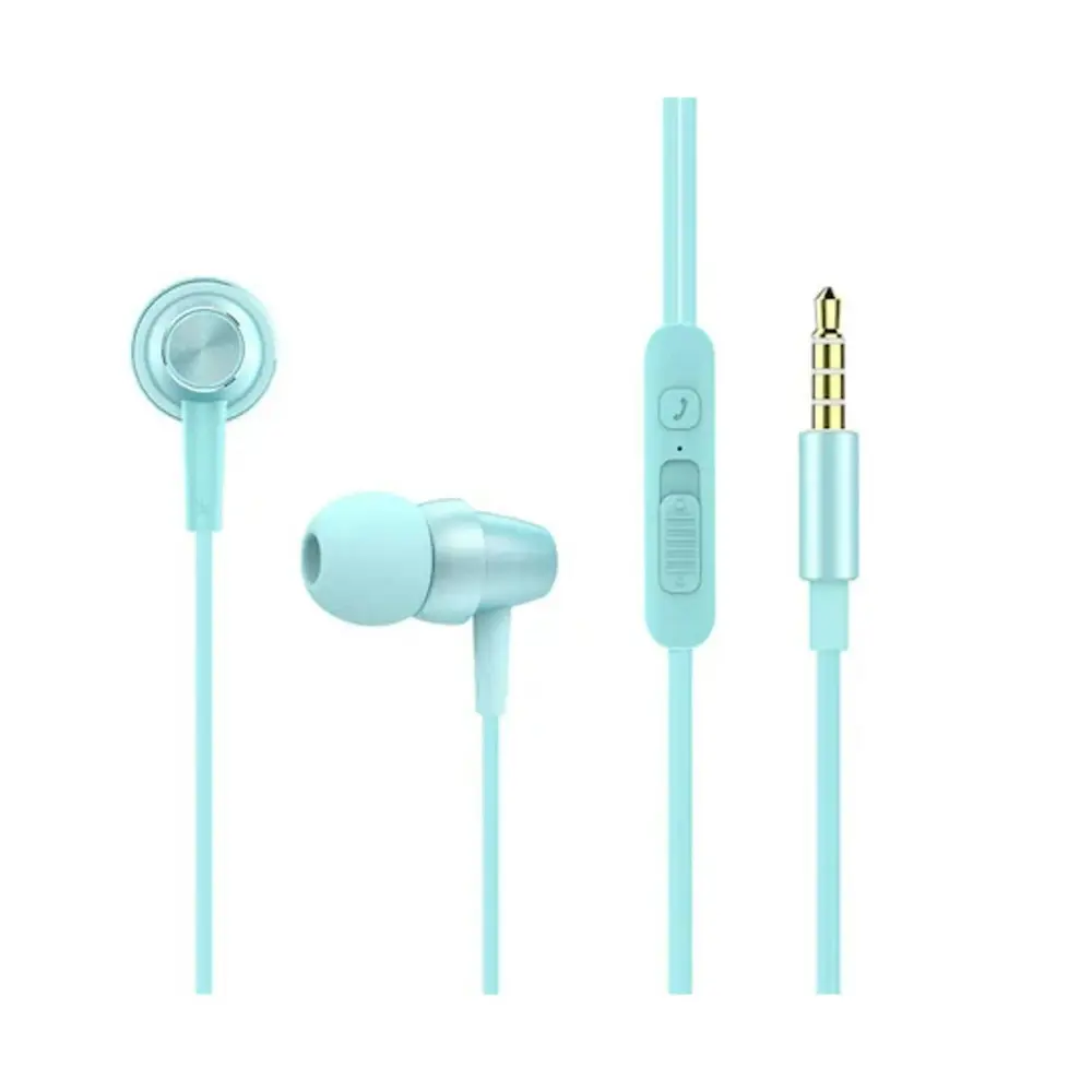 2x Xipin 3.5mm In-Ear Metal Earphones 1.2m Headset Headphones w/Microphone Blue