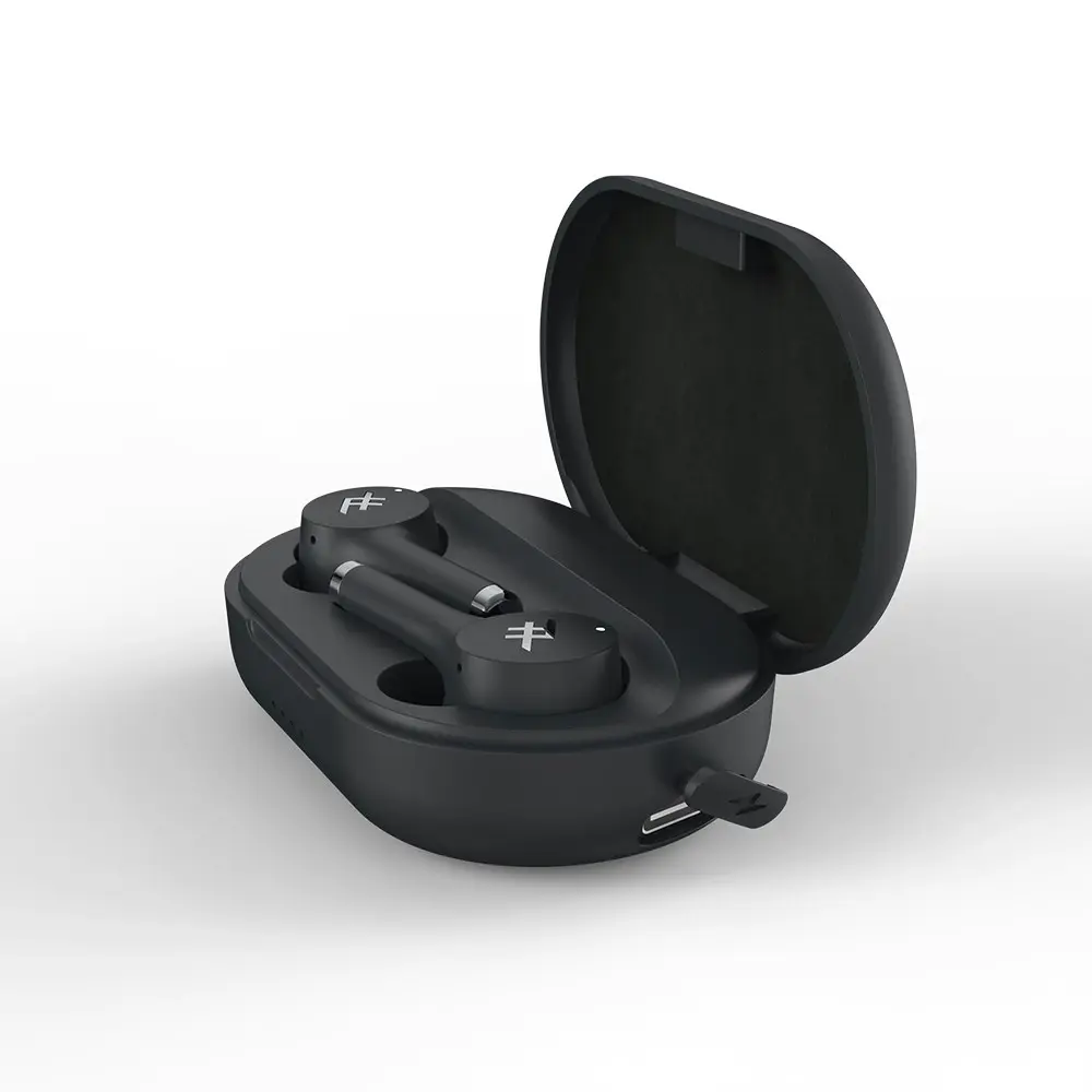 iFrogz Black Airtime Pro Wireless Bluetooth Stem Earbuds w/Charging Case/Mic