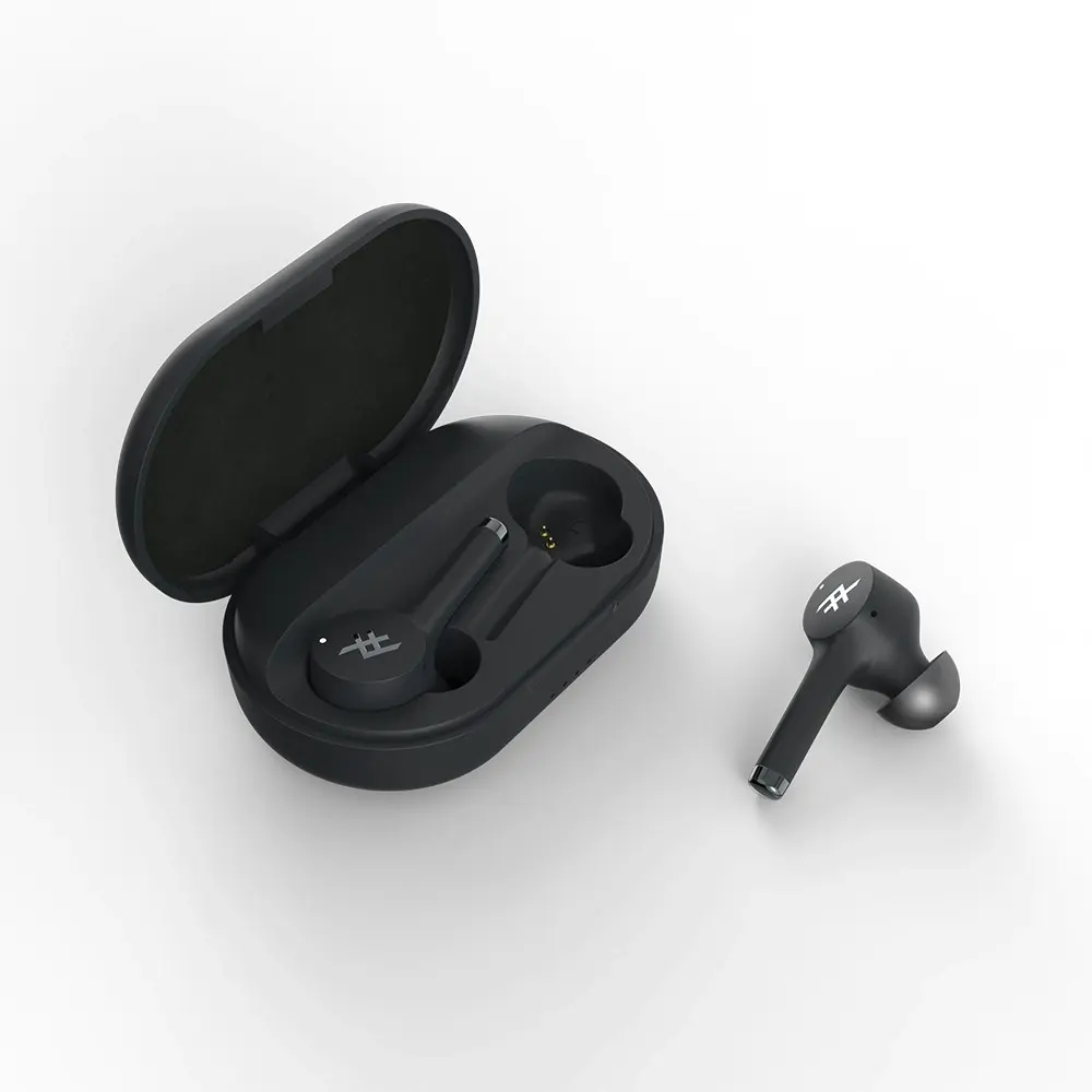 iFrogz Black Airtime Pro Wireless Bluetooth Stem Earbuds w/Charging Case/Mic