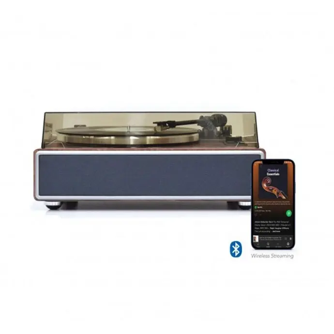 mBeat HiFi 35W 33/45 RPM Turntable/Vinyl Player w/ Bluetooth Speakers Walnut