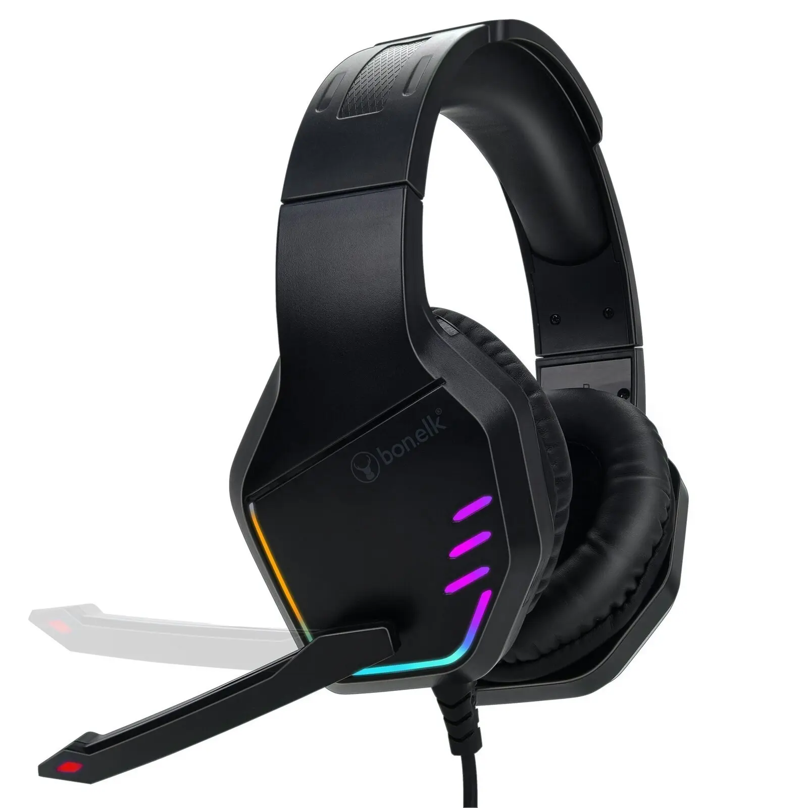 Bonelk GH-510 Gaming RGB Headphones Wired 3.5mm 50mm Driver Headset/Foldable Mic