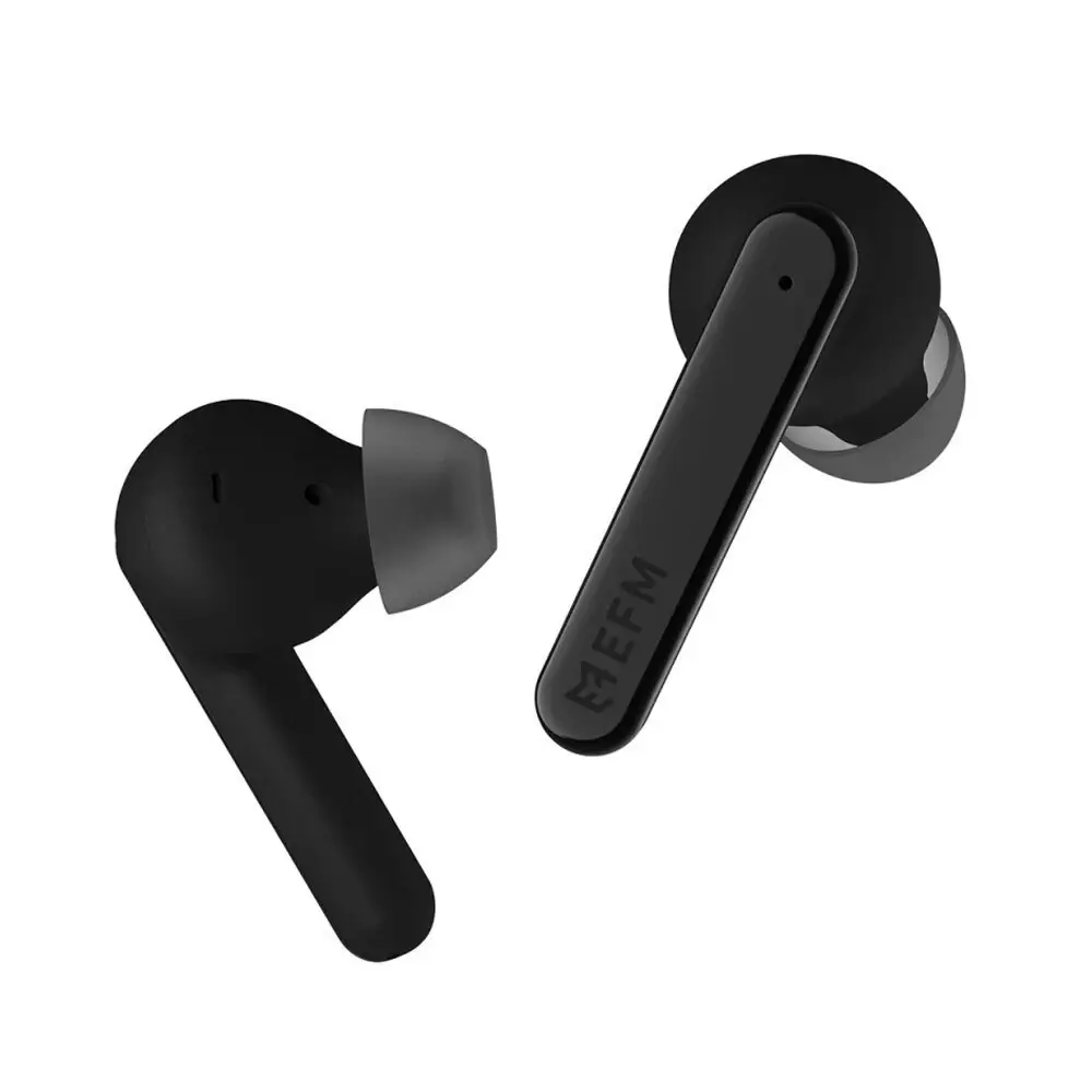 EFM Detroit Wireless BT Ear Buds/Earphones w/ Case for iPhone 12/Samsung S21 BLK