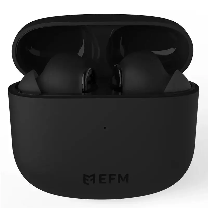 EFM Detroit Wireless BT Ear Buds/Earphones w/ Case for iPhone 12/Samsung S21 BLK