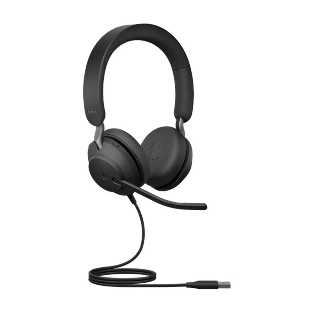 Jabra Corded Evolve2 40 MS Stereo USB-A Noise Reduction Control Wired Headset