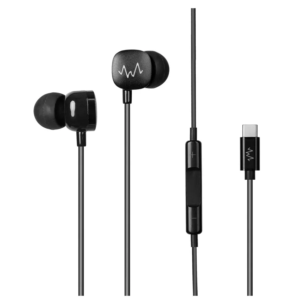 Wave Corded Earphones USB-C For Android Devices w/ Noise Reduction Microphone