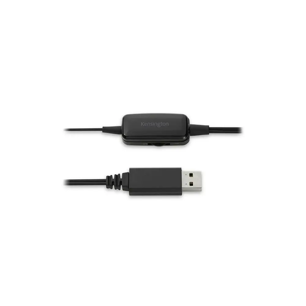 Kensington Mono Headset/Headphone w/Inline Mic Control For Laptop/Computer Black