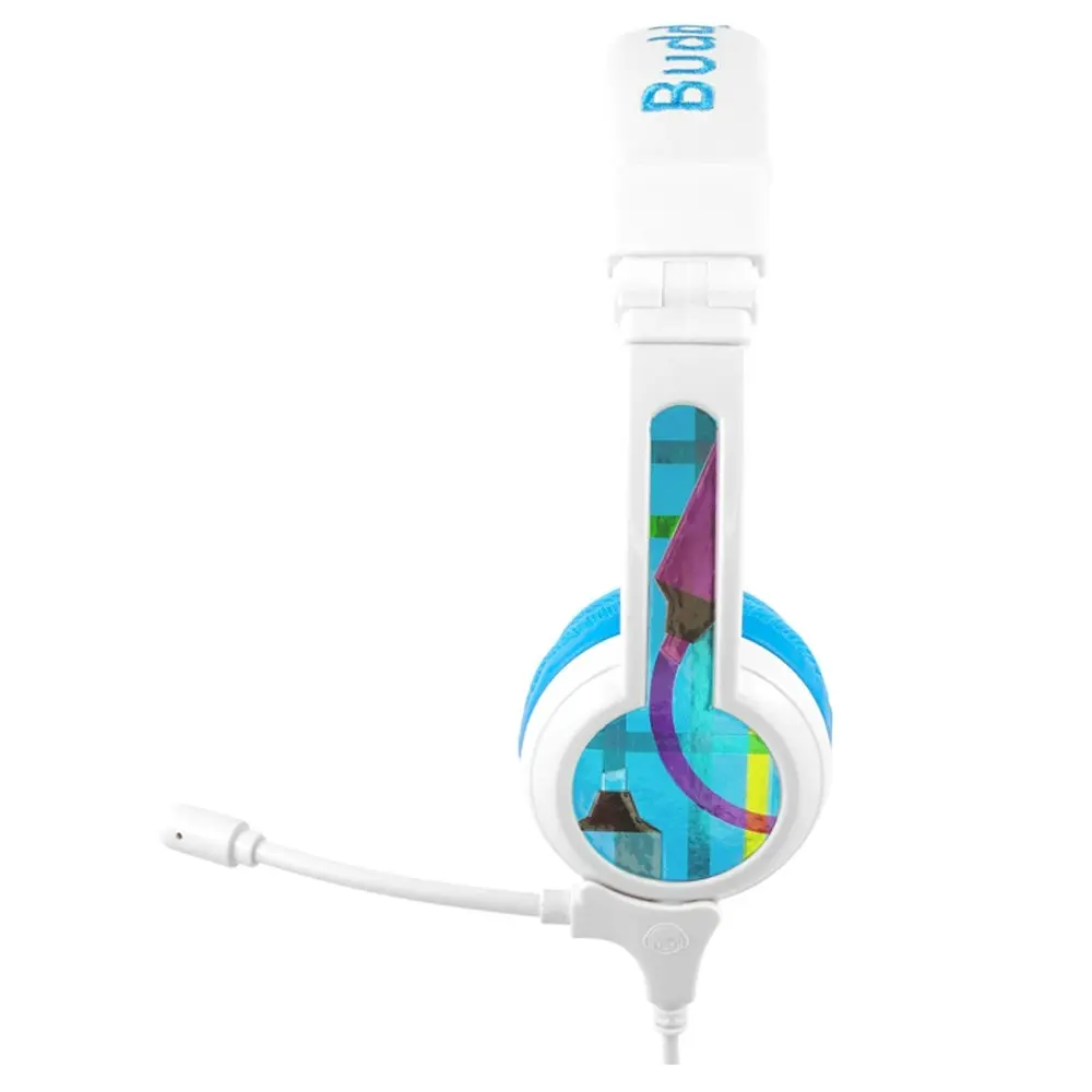 Buddyphones School Plus Wired Headphones/Headset w/ Boom Mic Blue Kids