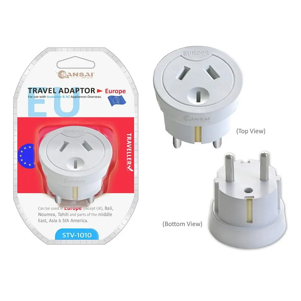 Sansai Travel Power Adapter Outlet AU/NZ Socket to Plug Asia EU/Bali/Middle East