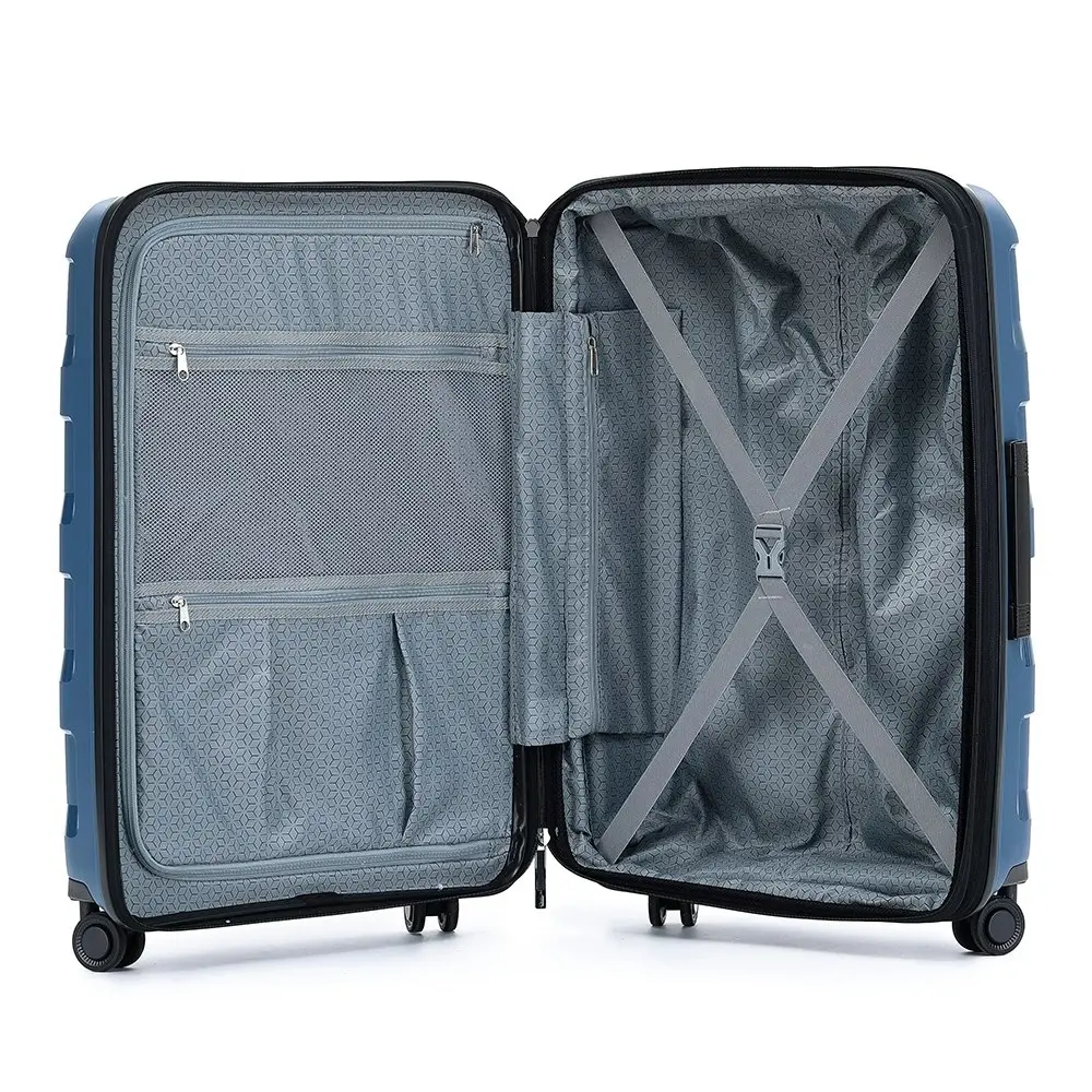 Tosca Comet 88L/25" Hard Case Luggage Trolley Medium Travel Suitcase Storm Blue