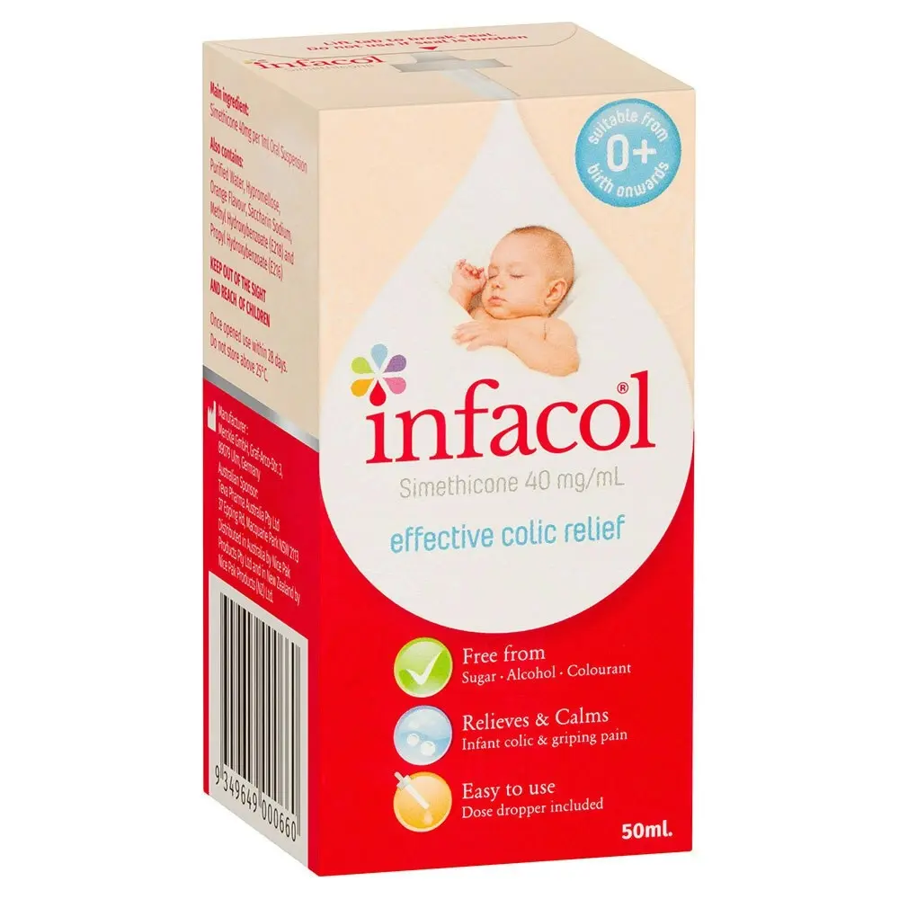 2x Infacol Effective Colic Relief 50ml Baby 0m+ Orange Flavour/Sugar Free