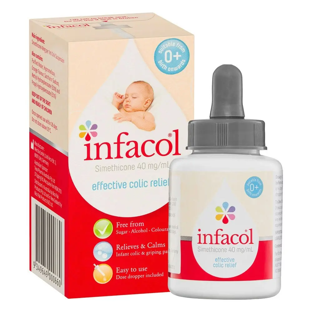 2x Infacol Effective Colic Relief 50ml Baby 0m+ Orange Flavour/Sugar Free