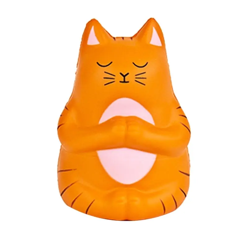 Gift Republic Meowditation Meditation Stress Ball Toy Soft Squishable ORNG 12cm