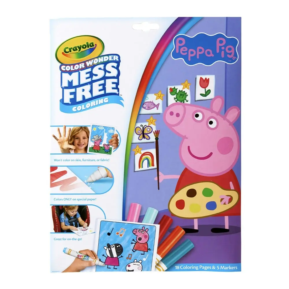 23pc Crayola Peppa Pig Colour Wonder Pages/Markers Drawing Art Kids/Children 3y+