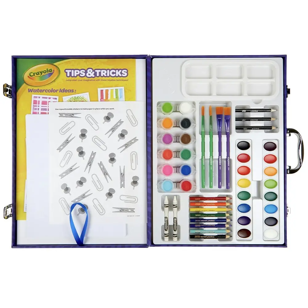 Crayola Coloured Paint & Create Easel Case Set Painting Art Kids/Children 4y+