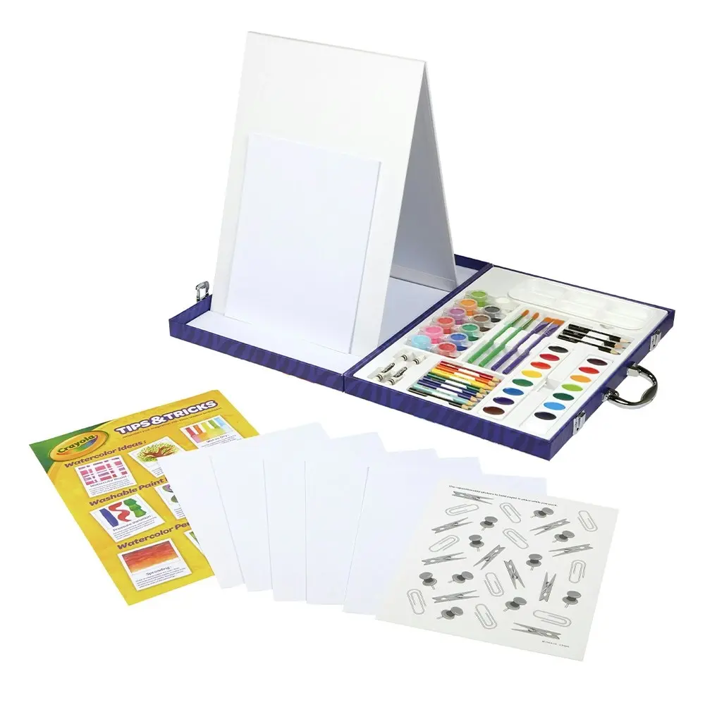 Crayola Coloured Paint & Create Easel Case Set Painting Art Kids/Children 4y+